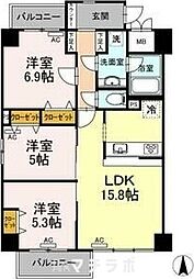 ラヴァーチェ徳川 3LDKの間取図画像