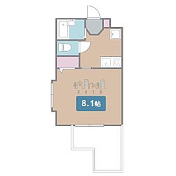 サンシャイン上前津 1Kの間取図画像