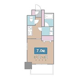 レジデンス東別院スクエア2 1Kの間取図画像