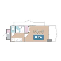 現代ハウス新栄 1Kの間取図画像
