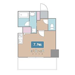 レジディア高岳 ワンルームの間取図画像