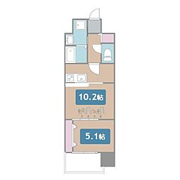 ザ・シンフォニア新栄 1LDKの間取図画像