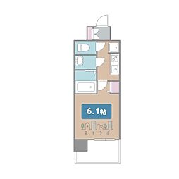 アステリ鶴舞トゥリア 1Kの間取図画像