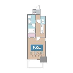 トレヴィ高岳 1Kの間取図画像