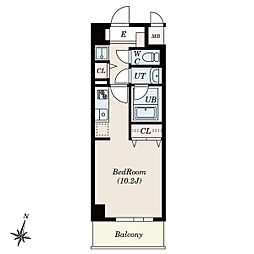 ノヴェル新栄 ワンルームの間取図画像