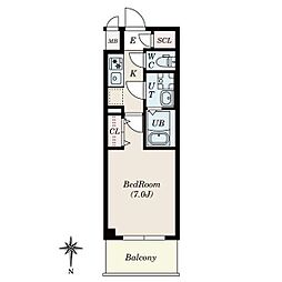 S-RESIDENCE名駅North2 1Kの間取図画像