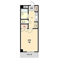 Kコート 1Kの間取図画像