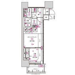 CREST TAPP東別院 1DKの間取図画像