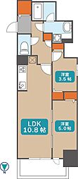 プレサンスTHE久屋大通レジェンド 2LDKの間取図画像