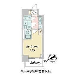 オーキッドレジデンス鶴舞 1Kの間取図画像