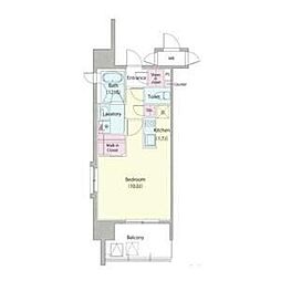 アデグランツ大須 ワンルームの間取図画像