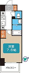 リバーコート砂田橋2 1Kの間取図画像