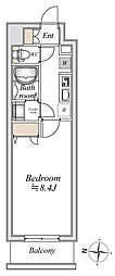 多摩都市モノレール 上北台駅 徒歩1分の賃貸マンション 5階1Kの間取り