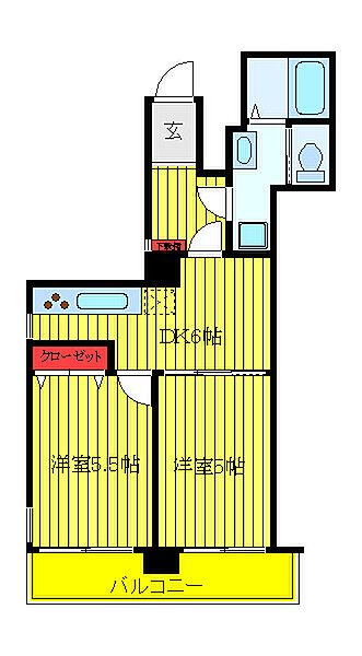 東京都北区赤羽1丁目(賃貸マンション2DK・4階・38.21㎡)の写真 その2