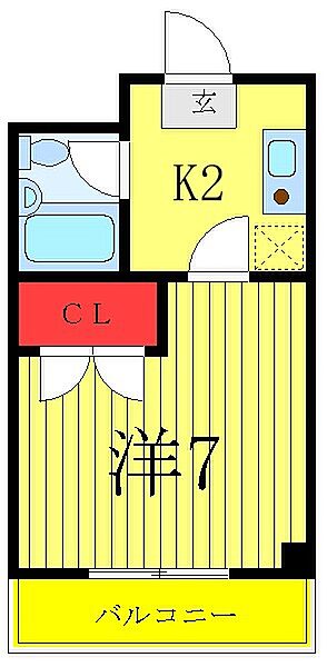 多川マンション 302｜東京都北区赤羽西6丁目(賃貸マンション1K・3階・22.00㎡)の写真 その2