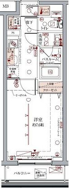 東京都板橋区坂下1丁目(賃貸マンション1K・3階・25.57㎡)の写真 その2