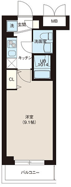 東京都板橋区坂下1丁目(賃貸マンション1K・3階・25.80㎡)の写真 その2