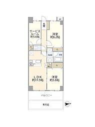 クレストフォルム向島 2SLDKの間取図画像