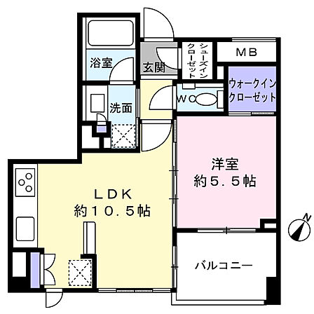 間取り1LDK、専有面積39.93平米、バルコニー面積3.87平米、4階のお部屋です。
