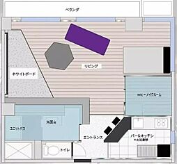 築地永谷タウンプラザ ワンルームの間取図画像