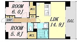 大阪府大阪市北区松ケ枝町（賃貸マンション2LDK・3階・60.39㎡） その2