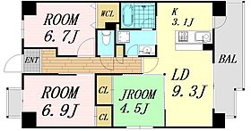 大阪府大阪市西淀川区千舟3丁目（賃貸マンション3LDK・3階・67.98㎡） その2