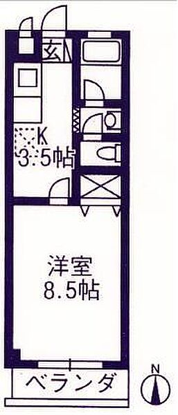 レジデンスK 206｜栃木県栃木市富士見町(賃貸アパート1K・1階・28.50㎡)の写真 その2