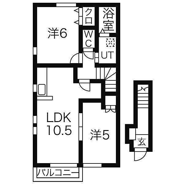 グレーシアD 201｜栃木県佐野市高萩町(賃貸アパート2LDK・2階・50.23㎡)の写真 その2