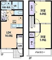 CASA DOMANI 106 ｜ 栃木県栃木市大宮町2660-1（賃貸アパート2LDK・1階・57.23㎡） その2