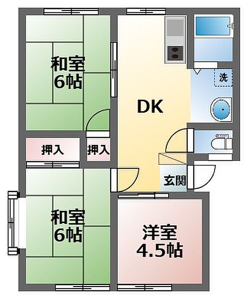 ハイツサンエトワールA 102｜栃木県栃木市城内町2丁目(賃貸アパート3DK・1階・51.70㎡)の写真 その2