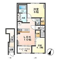 仮）スターテラスII栃木市大町 203 ｜ 栃木県栃木市大町（賃貸アパート2LDK・2階・53.90㎡） その2