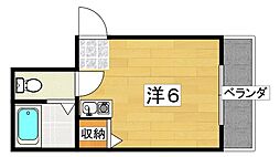 メビウス香里レジデンス ワンルームの間取図画像