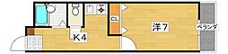 メゾン金城 1Kの間取図画像