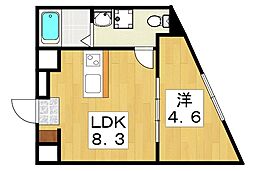 Flower Garden Neyagawa 1LDKの間取図画像