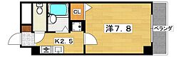 M'PLAZA香里弐番館 1Kの間取図画像