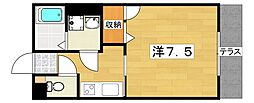 ウィステリア 1Kの間取図画像