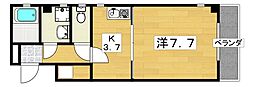 アメニティサンライズ 1Kの間取図画像