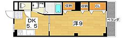 コンフォート大利 1DKの間取図画像