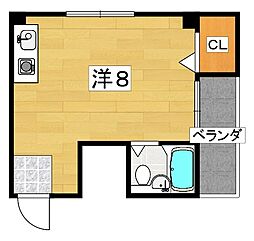 プラザ香里 ワンルームの間取図画像