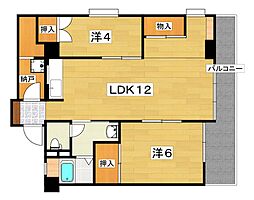 コーポラス喜山荘 2Kの間取図画像