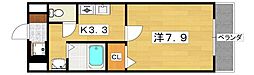 M'PLAZA香里五番館 1Kの間取図画像