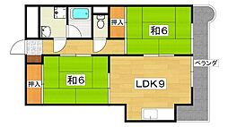 栄良ビル 2LDKの間取図画像