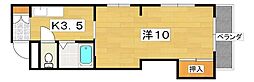 シャトウミユキ 1Kの間取図画像