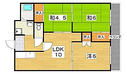 グランドハイツ寝屋川 3LDKの間取図画像