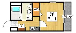 M'sスクエア香里園 1Kの間取図画像