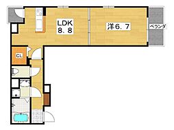 アドレス211 1LDKの間取図画像