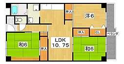 香里園ヒルズ 3LDKの間取図画像