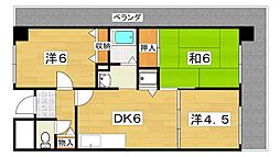 グランヴィラ香里 3DKの間取図画像