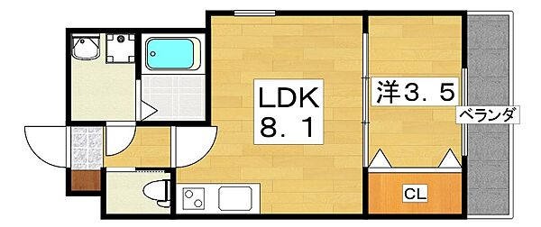 ジーメゾン寝屋川市秦町ルシェール ｜大阪府寝屋川市秦町(賃貸アパート1LDK・1階・28.53㎡)の写真 その2