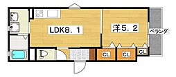 Gran　Claudia寝屋川 2階1LDKの間取り